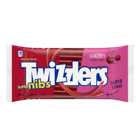 Twizzlers, Super Long Nibs Cherry Chewy Candy, 11 Oz.