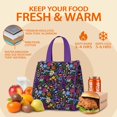 thumbnail image 5 of Pioneer Flower Floral Print Pattern Insulated Lunch Bag for Women & Adults,Large Portable Soft Cooler Lunch Bag,Thermal Food Storage Tote with Pearl Cotton,8.66L,8.75x5.75x9.5 Inch, 5 of 6