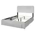 thumbnail image 4 of Home Design Freya Queen Upholstered Storage Panel Bed Frame with Foam-Cushioned Headboard and Footboard Drawer, White, Easy Assembly, 4 of 5