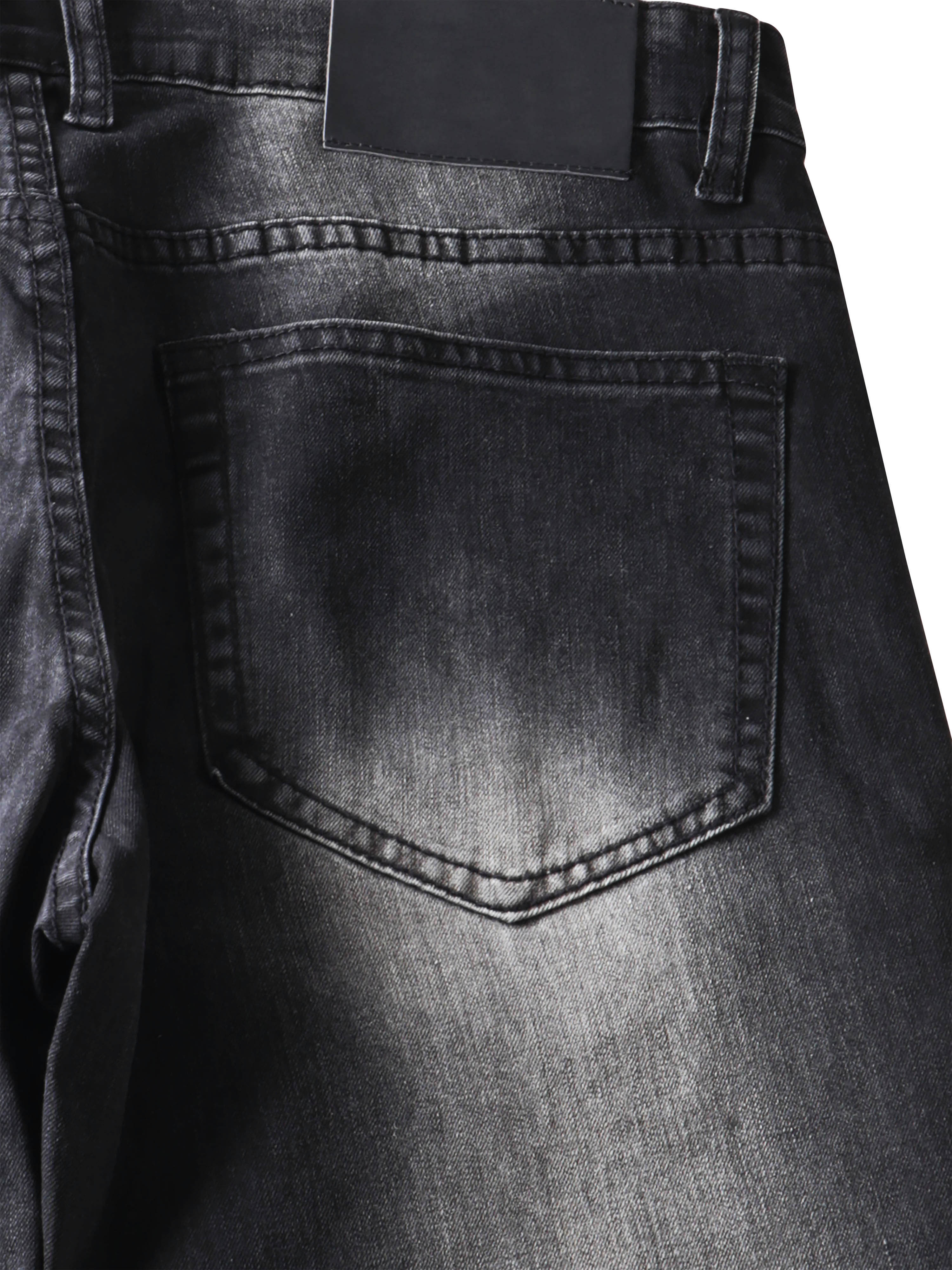 Ma Croix Mens Distressed Skinny Fit Denim Jeans with Zipper Pocket - image 5 of 6