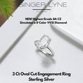 thumbnail image 3 of Solitaire 3 Ct Oval Engagement Ring for Women Sterling Silver CZ Ginger Lyne Collection, 3 of 7