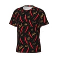 thumbnail image 5 of Vsdgher Hot Chili Print Men's Dry Fit Mesh Athletic Shirts Moisture Wicking Tennis T-Shirt Tops, 5 of 9