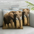 thumbnail image 3 of JRXY  African Elephant Printed Pillow Cover Decorative Throw Pillow Cover Square Cushion Cover White, 3 of 5