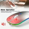 thumbnail image 5 of Ratón inalámbrico para juegos con retroiluminación, periférico ergonómico y silencioso, recargable por RGB, Compatible con USB, para ordenador portátil y PC, 5 of 5
