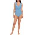 thumbnail image 2 of Time and Tru Women’s and Women’s Plus Size Seersucker Stripe One Piece Swimsuit, 2 of 8