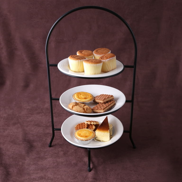 Creative Home, Iron Works 3-Tier Metal Dinner Plate Rack, Black
