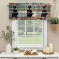thumbnail image 3 of Farm Animal Valances for Windows, Rod Pocket Kitchen Valance Curtains - Soft & Washable Small Window Treatment for Living Room, Bathroom, Cow Pig Chicken Vintage Wood Grain 42x12inch, 1 Panel, 3 of 9