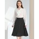 thumbnail image 2 of INSPIRE CHIC Falda Midi De Lunares Vintage Con Cremallera En La Cintura Elástica Para Mujer Puntos negros L, 2 of 5