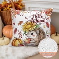 thumbnail image 2 of Outdoor Pillow Covers Waterproof Pillow Cases Protector Hello Autumn Cute Hedgehog Pillowcase Pack of 2 Watercolor Fall Maple Leaf Throw Cushion Case for Pation,Couch,Living Room Sofa, 18x18 in, 2 of 9