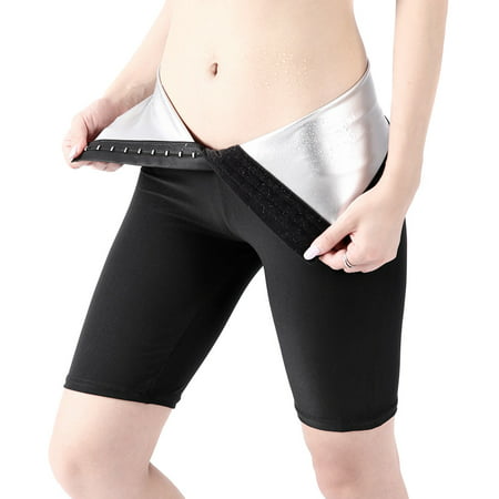 

High Waisted Leggings Women Sweat Sauna Pants Thermal Body Shaper Waist Trainer Front Buckle Design