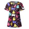 thumbnail image 5 of Pntutb Mujeres de manga corta con cuello en V Uniforme de trabajo Estampado Ropa de trabajo Blusas Jersey Camisetas tops Pntutb Pntutb-5959, 5 of 5