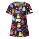 thumbnail image 5 of Puntoco Mujeres de manga corta con cuello en V Uniforme de trabajo Estampado Ropa de trabajo Blusas Jersey Camisetas tops Puntoco Puntoco-5958, 5 of 5
