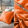 thumbnail image 5 of Amay Satin Silk Pillow Case Travel Size 14x20 Orange Solid Portable Pillow Cover in Smooth Cooling Satin Anti-Frizz & Skin Safe – Lightweight Luxury Pillowcase for Travel Comfort, 5 of 6