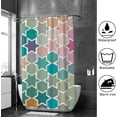thumbnail image 4 of FREEAMG Shower Curtain,Colorful Geometric Shape Bathroom Curtain, Waterproof Fabric Shower Curtain for Bathroom Hotel Decoration, 72x72 inches, 4 of 6