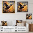 thumbnail image 4 of Designart "Vintage Flight of Duck at the Pond IV" Animals Framed Wall Art - Traditional Blue Duck Entryway Framed Wall Art, 4 of 6
