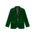 thumbnail image 3 of Doomiva Kids Boys' Blazer Formal Velvet One Button Suit Jacket Outwear Dark Green 16, 3 of 5