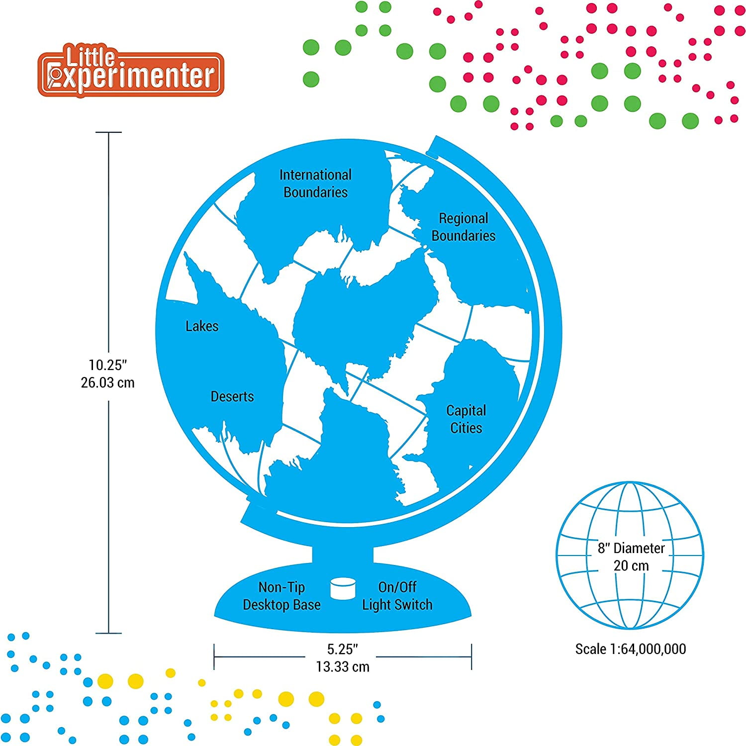 Little Experimenter Talking Globe - Interactive Globe for Kids Learning  with Smart Pen - Educational World Globe for Children with Interactive Maps  –