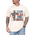 thumbnail image 2 of Stand For The Flag Kneel For The Cross Unisex T-Shirt – American Flag Cross Patriotic Christian Tee, 2 of 6