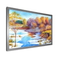 thumbnail image 2 of Designart 'Stream Though The Winter Forest Valley' Lake House Framed Art Print, 2 of 4