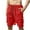 Red, variant on WREESH Men's Beach Shorts Cargo Shorts Casual Summer Shorts Solid Color Elastic Waist Drawstring Shorts Short Pants Dark Blue