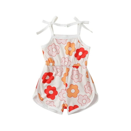 

ZRBYWB Toddler Girls Romper Sleeveless Floral Print Romper Jumpsuit Clothes Baby Clothing