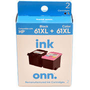 onn. Remanufactured Ink Cartridge, HP 61XL Black, 61XL Tri-Color, 2 Cartridge