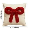 thumbnail image 2 of Dadiaei Red Bow Throw Pillow Covers, 18 x 18 Inch Soft Plush Cotton Cushion Case Decoration for Bedroom Holiday Home Sofa Couch, 2 of 6