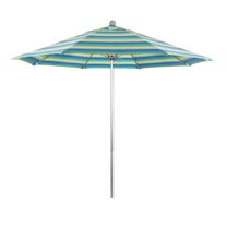 California Umbrella Venture 9' Silver Market Umbrella in Seaside