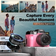 NBD 5K Digital Camera for Photography,48MP Autofocus Vlogging Camera for Youtube with 32GB TF Card,Pink