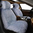 thumbnail image 2 of Sheepskin Seat Covers, Sleek Design Authentic Australian Full Size Car Seat Pad Soft Long Wool Warm Seat Cushion Cover Winter Protector - Universal Ze, 2 of 5