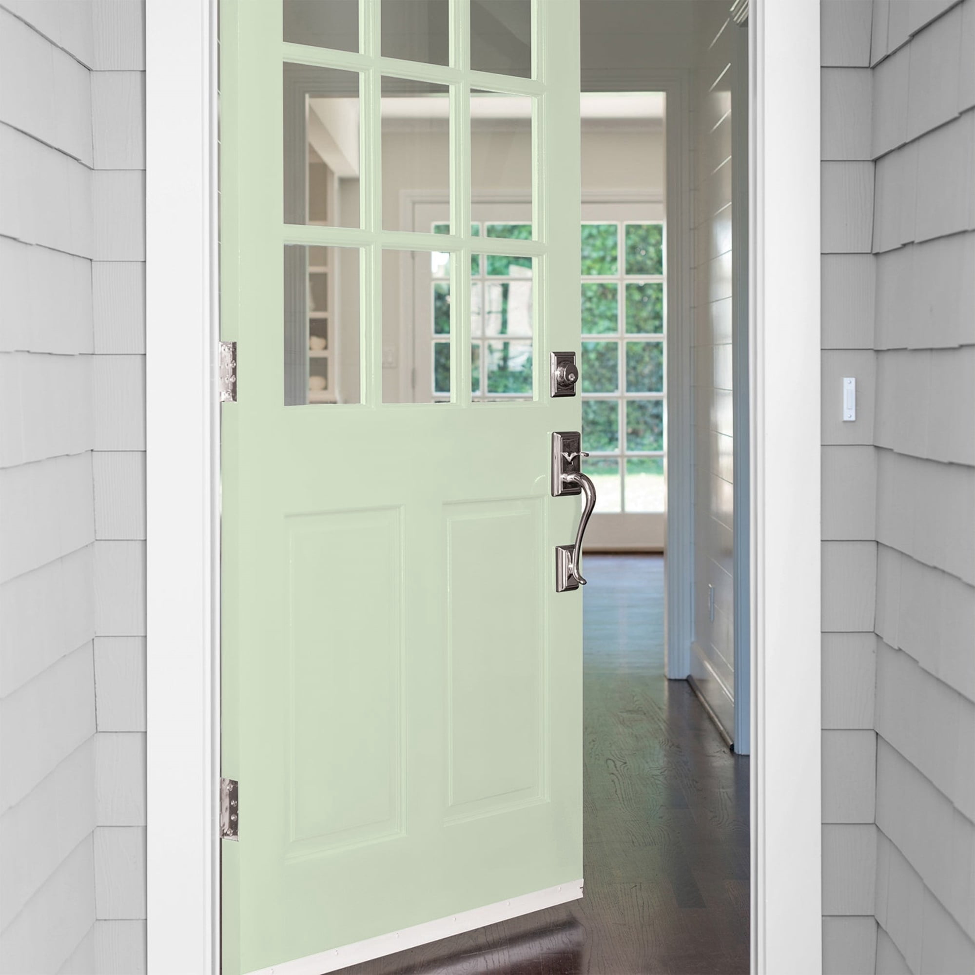 Glidden High Endurance Plus Pale Moss Green Satin Exterior Paint and Primer, 1 Quart