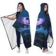 thumbnail image 2 of Starry Night Sky Eagle Wearable Blanket Hoodies for Women Men Adults Eagle Lovers Cozy Warm Bright Purple Bald Eagles Hooded Blankets for Home Couch Decor 50x60 Inch, 2 of 5