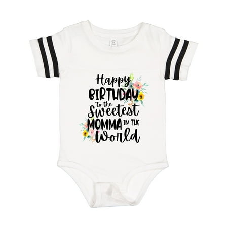 

Inktastic Happy Birthday to the Sweetest Momma in the World Gift Baby Girl Bodysuit