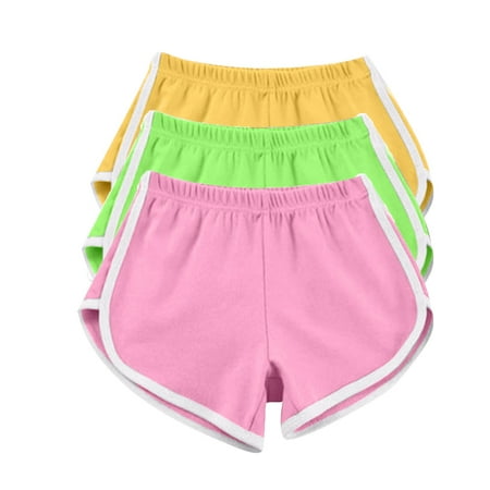 RYRJJ 3 Packs Soft Comfy Booty Cotton Workout Shorts for Women Breathable Lounge Yoga Sweat Shorts Cycling Hiking Hot Pants(3 Pack-Yellow/Mint Green/Pink 3XL)