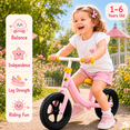 thumbnail image 4 of WLRETMCI Toddler Balance Bike for 1-6 Years Old Boys Girls, 12 Inch Kids Training Balance Bike with Adjustable Handlebar and Seat, No Pedals Bike for Kids, Pink, 4 of 5