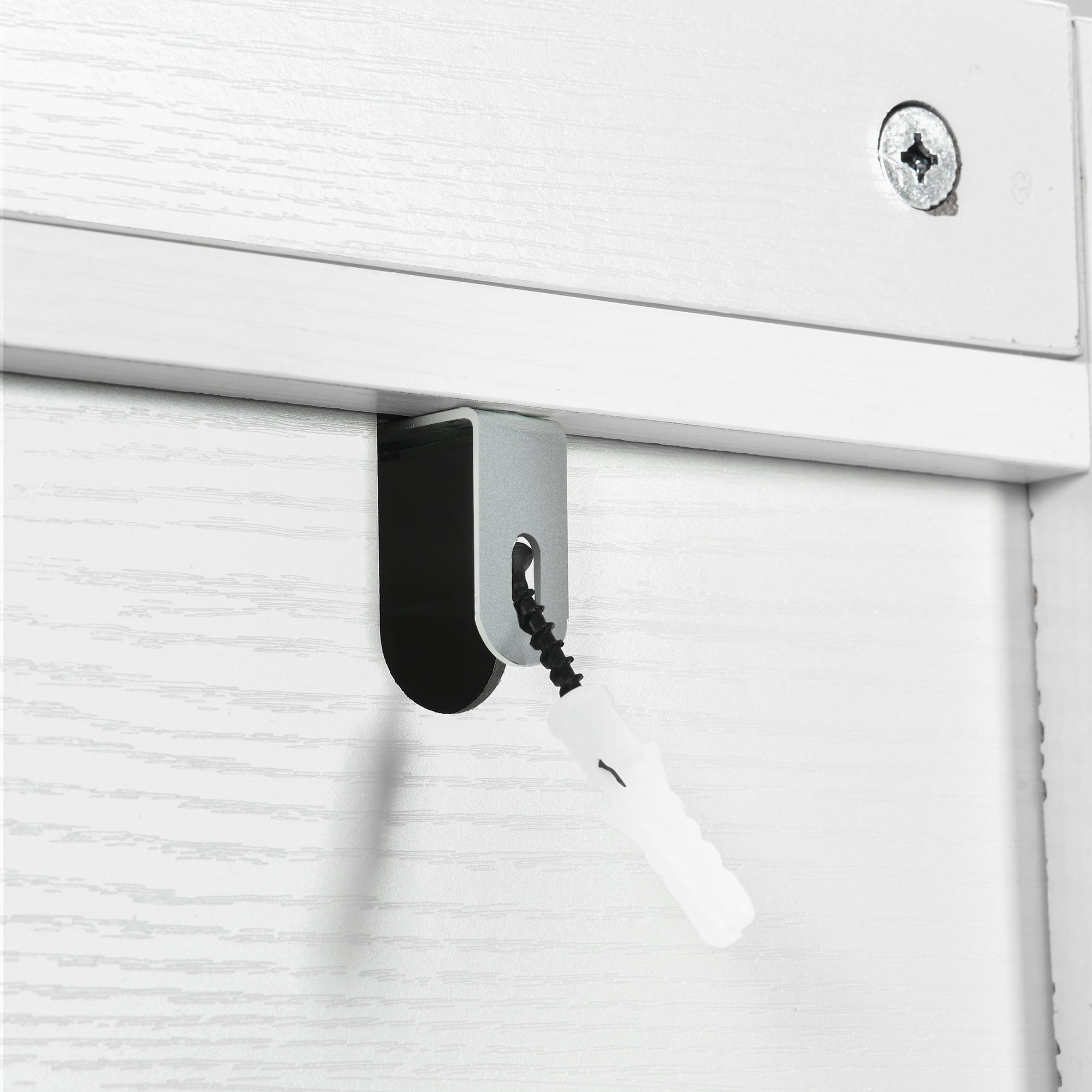 Uforic 61" Heavy-Duty Over The Toilet Storage Cabinet, 3-Tier Freestanding Organizer with Sliding Barn Door, 4 Open Shelves & Tissue Holder, White