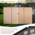 thumbnail image 4 of Yiwa 8' x 10' Waterproof Metal Shed, Outdoor Tool Storage with Metal Base & Locking Doors for Backyard/Patio, 4 of 8