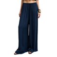 thumbnail image 2 of Vxararl Wide Leg Flowy Palazzo Pants for Women High Waisted Flowy Lounge Trousers with Drawstring Fashion Beach Travel Vacation Fall Clothes Palazzo Pants for Women Navy L, 2 of 7
