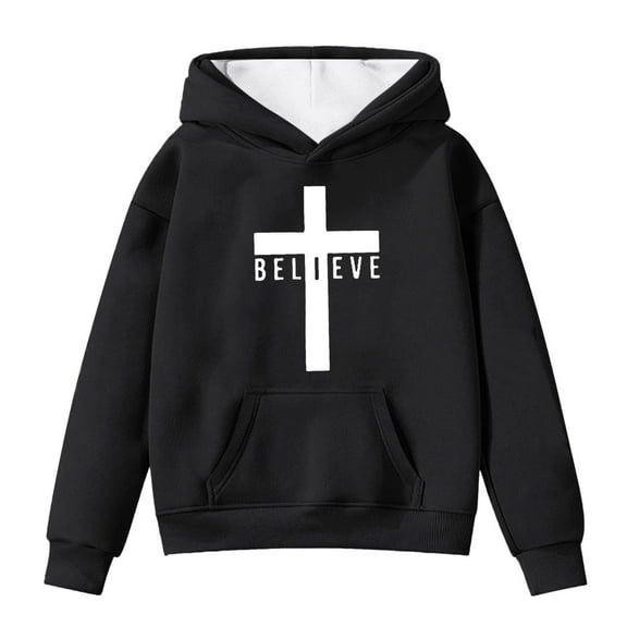 MUXiin Faith Over Fear Hoodie Youth 11-12 Christian Hoodie Sweatshirt Long Sleeve Pullover Tops with Pockets