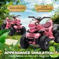 thumbnail image 6 of Track Seven 12V Electric Ride-On ATV, Dinosaur Four Wheeler Electric Car with Bluetooth & Microphone, LED Lights, Music, Electric Quad Ride-On Toy Car for Toddlers Boys Girls Age 2+, Pink, 6 of 6