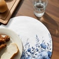thumbnail image 3 of Blue Blooms Floral Round 13 Inch Placemats Set of 8, Farmhouse Spring Flowers Botanical HeatResistant Non Slip Place Mats for Dining Table, Wipeable Braided Kitchen Table Mats for Housewarming, 3 of 9