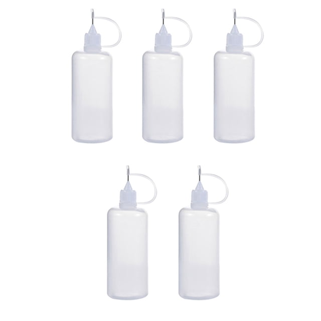 Vogacara 5 unids/lote, caja de almacenamiento de botellas de plástico práctica de presión precisa, buen sellado, jarrones de gran capacidad, papel DIY Juguetes de construcción Blanco 100ml Vogacara FN010725-15