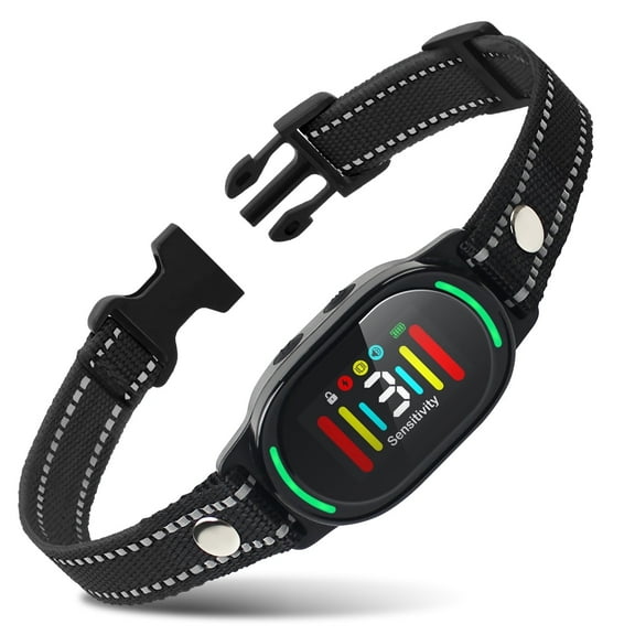 PetJoy Dog Bark Collar，Dog Shock Collar for Large Dogs 8-120lbs，Auto Anti Bark Collar，Shock Anti Barking Training Collar with Beep,Vibration,Shook,Black