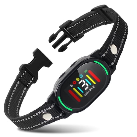 PetJoy Dog Bark Collar,Dog Shock Collar for Large Dogs 8-120lbs,Auto Anti Bark Collar,Shock Anti Barking Training Collar with Beep Vibration Shook Black