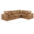 thumbnail image 3 of Meridian Furniture Comfy Cognac Vegan Leather 4-Pc. Modular Sectional, 3 of 11