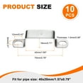 thumbnail image 2 of 10pack Square Pipe Clamp 40x20mm 304 Stainless Steel Tube Buckle, Silver, 2 of 6