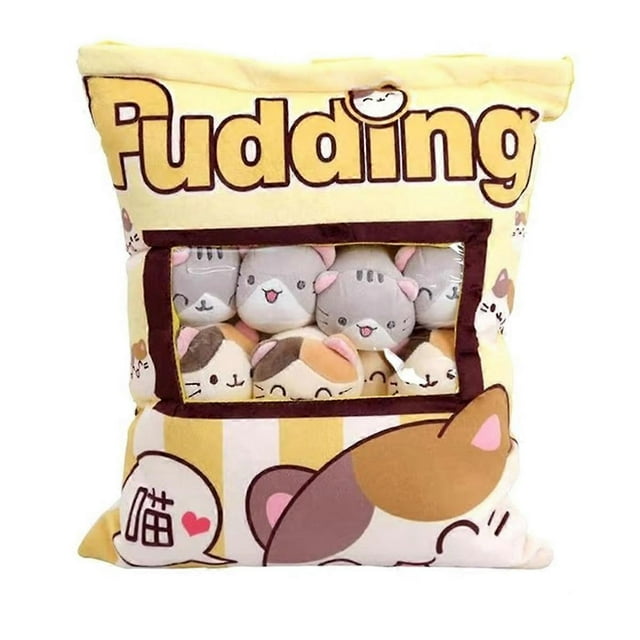 Cute Cat Snack Pillow Pudding Plushie A Bag Of Animal Plush Doll Removable Set Cute Kawaii Birthday