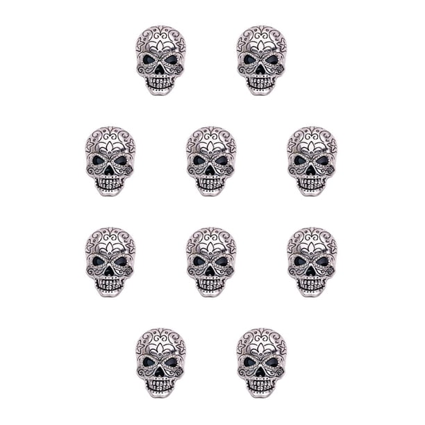 Minnieouse Broches para mujer Punk Rock con diamantes de imitación Joyería moderna de Halloween Estilo esqueleto Ropa de diseño hueco para Homme Party plata antigua 10piezas Minnieouse CBP193369