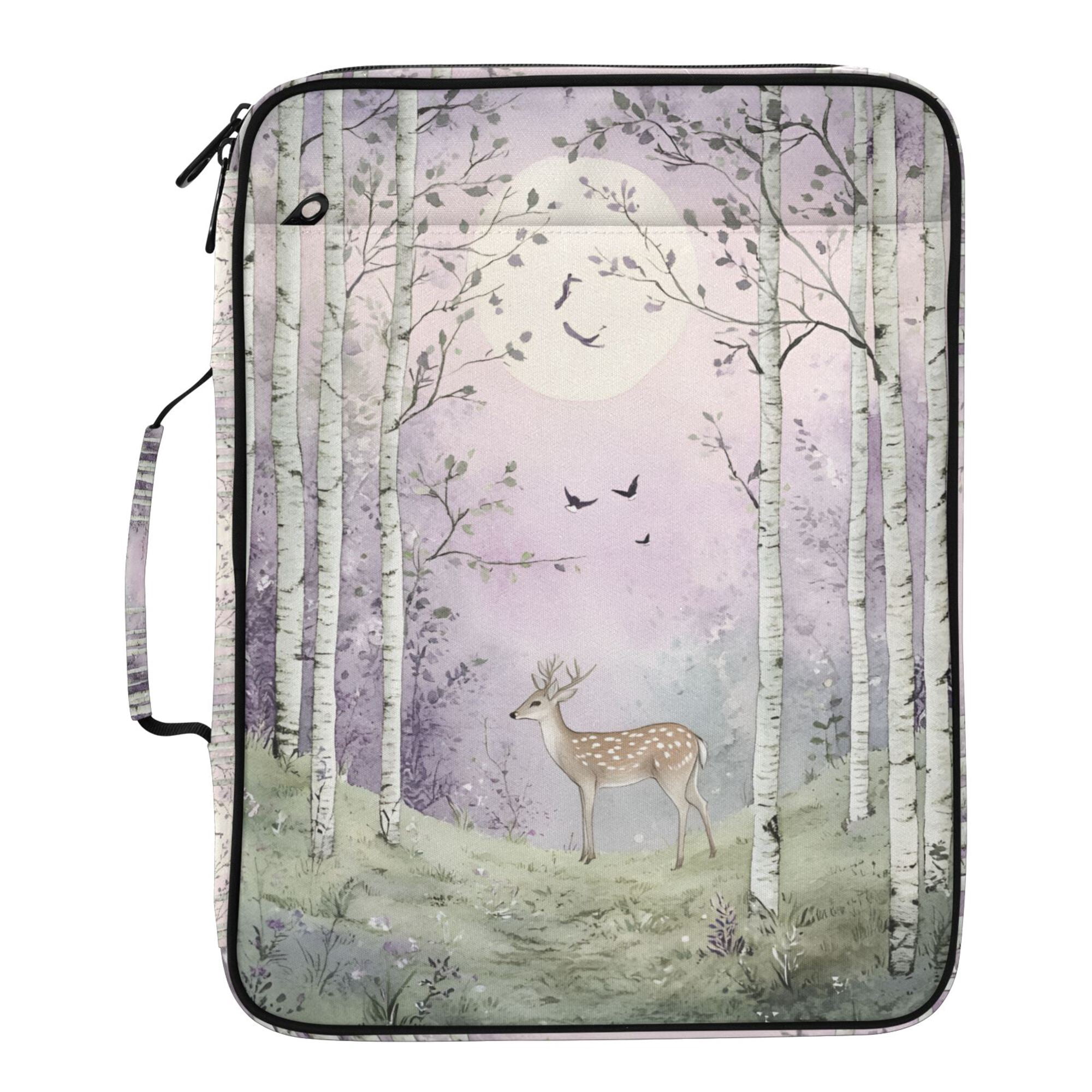 FORMRS Accordion File Folder A4 Size 7-Pocket Expanding Document Organizer Bag with 3 Ring Binder, Purple Deer