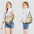 thumbnail image 4 of Floral Cat Shoulder Bag - Hand-drawn Cat Graphic Sling Backpack (Lightweight & Breathable, Organized Storage), 4 of 4